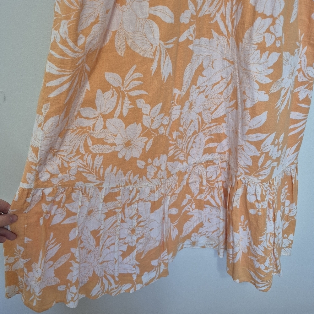 GAP Women's Resortwear Beach Orange Floral Maxi Dress Size 2 - Picture 4 of 7